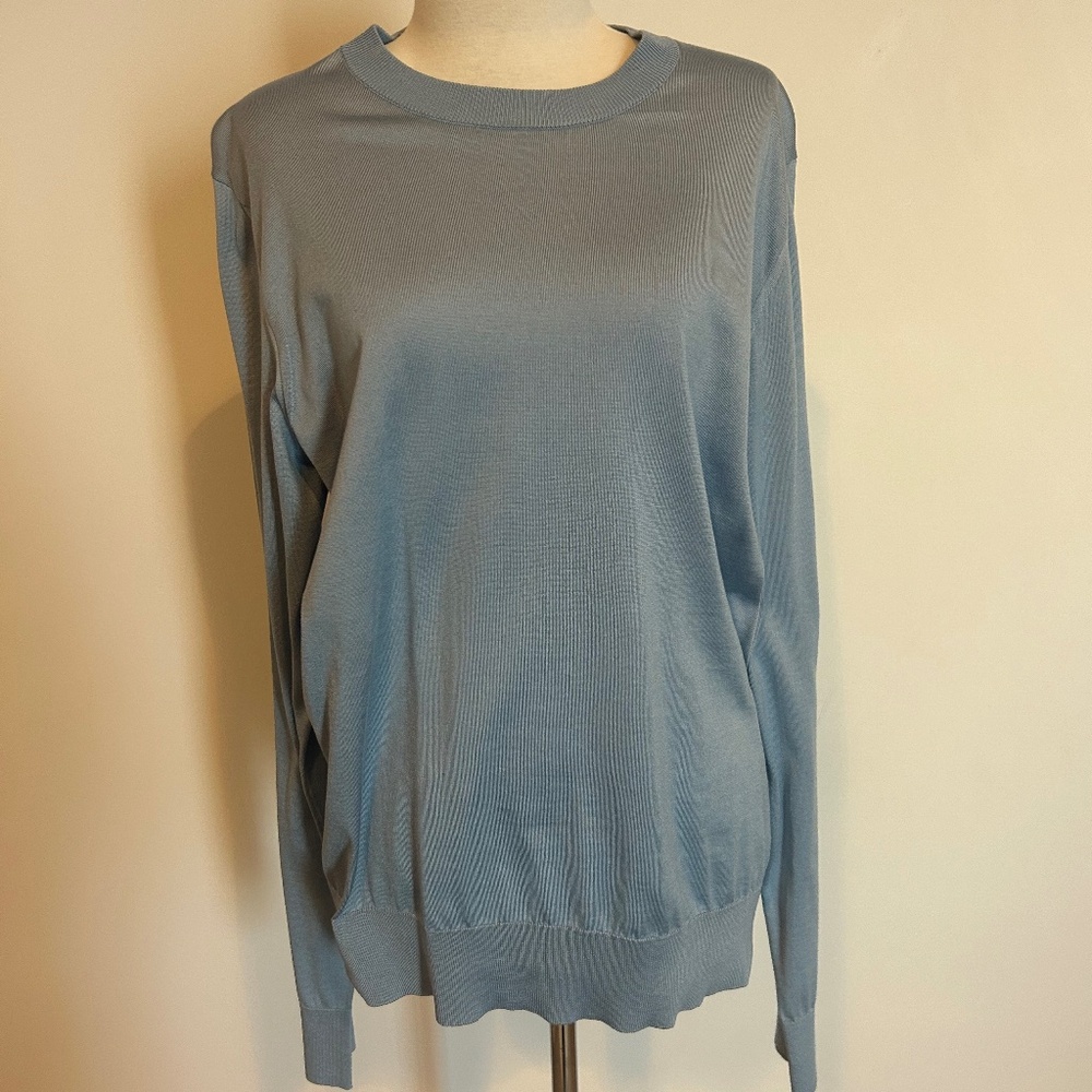 Dolce & Gabbana Light Blue Silk Sweater